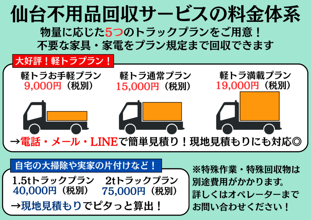 仙台不用品回収サービスについて